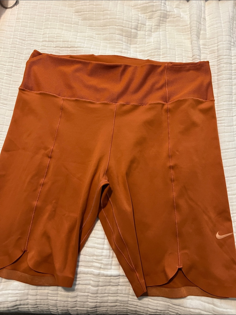 Nike Burnt Orange High-Rise Bike Shorts